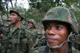 Image of COLOMBIAN COMMANDER MANUEL MARULANDA SPEAKS WITH YAGO PICO DE  COANA,