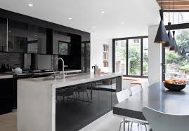 Black&white and wood kitchen cabinets ideas. Black White Black Modern Kitchen Ideas Novocom Top