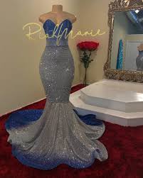 Black And Silver Formal Dresses Riah Marie Designs Llc On Instagram Ice Princess In Royal Blue And Silver Tap Photo Black Girl Prom Dresses Prom Girl Dresses Gorgeous Prom Dresses