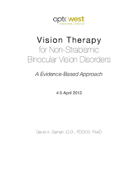 Pdf Vision Therapy For Non Strabismic Binocular Vision