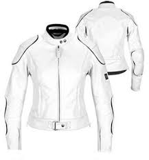 Mens pure white leather vest biker rider motorbike motorcycle waistcoat club. Armored Motorcycle Leather Racing Jacket In White Leather Jackets Usa