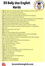33 Daily Use English Words Meaning And Example Sentences About Means About Almost About We English Words English Vocabulary Words English Learning Spoken