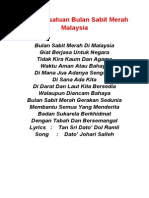Lagu persatuan bulan sabit merah malaysia. Lagu Persatuan Bulan Sabit Merah Malaysia