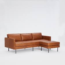Axel Leather Reversible Sectional In 2021 Leather Sofa Ottoman Set Ottoman Sofa