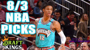 Draftkings Yahoo Nba Picks Monday 8 3 20 Nba Dfs Picks Youtube