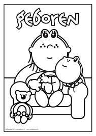Hoera Er Is Een Baby Geboren Baby Kleurplaten Geboorte