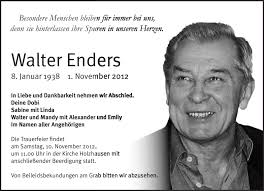 Traueranzeigen von Walter Enders