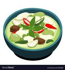 Green Chicken Curry Popular Thai Food Vector Illustration Download A Free Preview Or High Quality Adobe Illustrator Ai Eps Curry Chicken Thai Recipes Curry