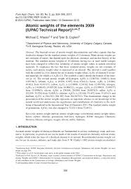 A naturally occurring sample of lithium contains 7.42% of and 92.58% of. Pdf Atomic Weights Of The Elements 2009 Iupac Technical Report