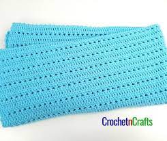 Get a free written copy of this crochet pattern on our website! Double Crochet And Cross Stitch Baby Blanket Crochetncrafts