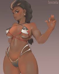 overwatch, illari (overwatch), bikini, dark skin, swimsuit - Anime R34