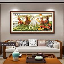 7 horses cross stitch patterns. Wishing You Every Success 4 Eight Horses Wealth Honour Cross Stitch Complete Set Needlework Handmade 11ct 14ct Pattern Stamped Printed On The Cloth Office Living Room Decor Lazada Ph