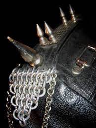 Diy Punk Jacket Leather Chainmail Spikes Punk Jackets Punk Fashion Diy Painted Leather Jacket