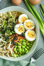 easy homemade ramen with eggs in the