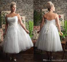 Vestidos De Novias Plus Size Wedding Dresses Sweetheart Tea Length Corset Back Summer Tea Length Bridal Go Brautkleid Kurz Kurzes Hochzeitskleid Kleid Hochzeit