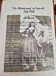 Scrivi tu la prima recensione per ristorante la matriciana ai consoli! Menu Bild Von La Matriciana Ai Consoli Rom Tripadvisor