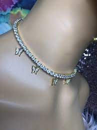 Butterfly Tennis Choker Cz Tennis Butterfly Necklace Bling Etsy Chokers Butterfly Necklace Bling Necklace