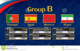 Calendario Del Torneo Del Futbol De Rusia Agrupe B Con La Bandera De Cada Pais Programe La Tabla Con La Fecha Tiempo Ubicacion Ilustracion Del Vector Ilustracion De Vector Emparejamientos 115011371