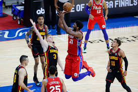 Ben simmons has the opportunity to lead this group as a star and tobias harris is proving his worth as a secondary option. Playoff Bell Ringer Joel Embiid Plays But Sixers Drop Game 1 To Atlanta 128 124 Liberty Ballers