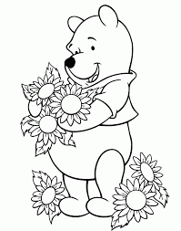 Together with his friend, piglet, tiger and eeyore, they always find surprising adventure. Winnie The Pooh Is Very Fond Of Flowers Coloring Page Winnie The Coloring Home