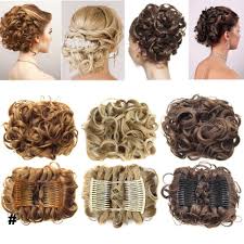 Hairpiece Extension Hair Bun Updo Cover Messy Rose Hair Scrunchies Synthetic Hair Pieces Large Comb Clip In Curly Chignon Curly Hair Pieces Bun Hairstyles Curly Hair Styles