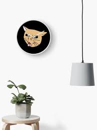Coughing Cat Meme Design Clock By Jerobyl Redbubble