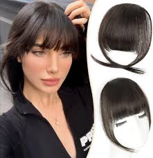 Amazon.com : PINK SEVEN Clip in Bangs Real Human Hair,Dark Brown Bangs Hair  Clip