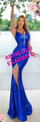 La cura completa delle mani implica anche la cura delle lo smalto blu elettrico benestar® è un trattamento che vi aiuterà a nutrire e proteggere le unghie con. Offerta 0507 Abito A Sirena In Paillettes Blu Elettrico Con Spacco Laterale