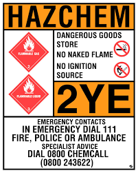 Hazchem Dangerous Goods Sign Segno Safety