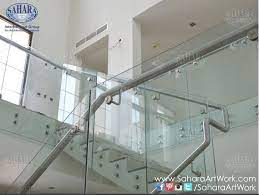 From Our Last Site Visit Final Touches Left To Finish This Beautiful Handrail Project In Dubai Glass And Stainless Steel Handrail Stair Handrail Glass Panels