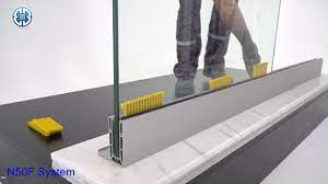 Strong, yet lightweight aluminum glass railing system. Bts Aluminium N50 F Frameless Glass Railing System Installation Youtube