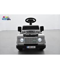 Trotteur Voiturette 6 Volts Land Rover Defender Gris Porteur Pousseur Voiture Avec Telecommande Parentale Kiddi Quad