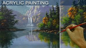 The Waterfalls Reflection Short Acrylic Painting Tutorial By Jm Lisondra
