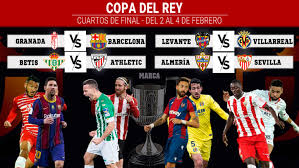Horarios, partidos y resultados de todas las eliminatorias. Sorteo Copa Del Rey Partidos De Cuartos De Final Tras El Sorteo De Copa Granada Barca Betis Athletic Levante Villarreal Y Almeria Sevilla Marca