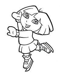 Printable dora explorer ice skating coloring page. Dora Playing Ice Skates On Winter Coloring Page Download Print Online Coloring Pages For Free Dora Coloring Coloring Pages Online Coloring Pages