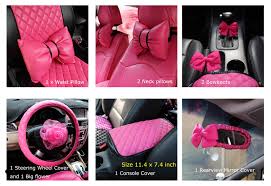 Touch device users, explore by touch or with swipe. Seemehappy Charming Hot Pink Car Headrest Pillows Lumbar Support Pillows Steering Wheel Covers And Lace Flower Console Cover Mirror Cover Steering Wheel Cover Hot Pink Car Accessories 9pcs Buy Online In Antigua
