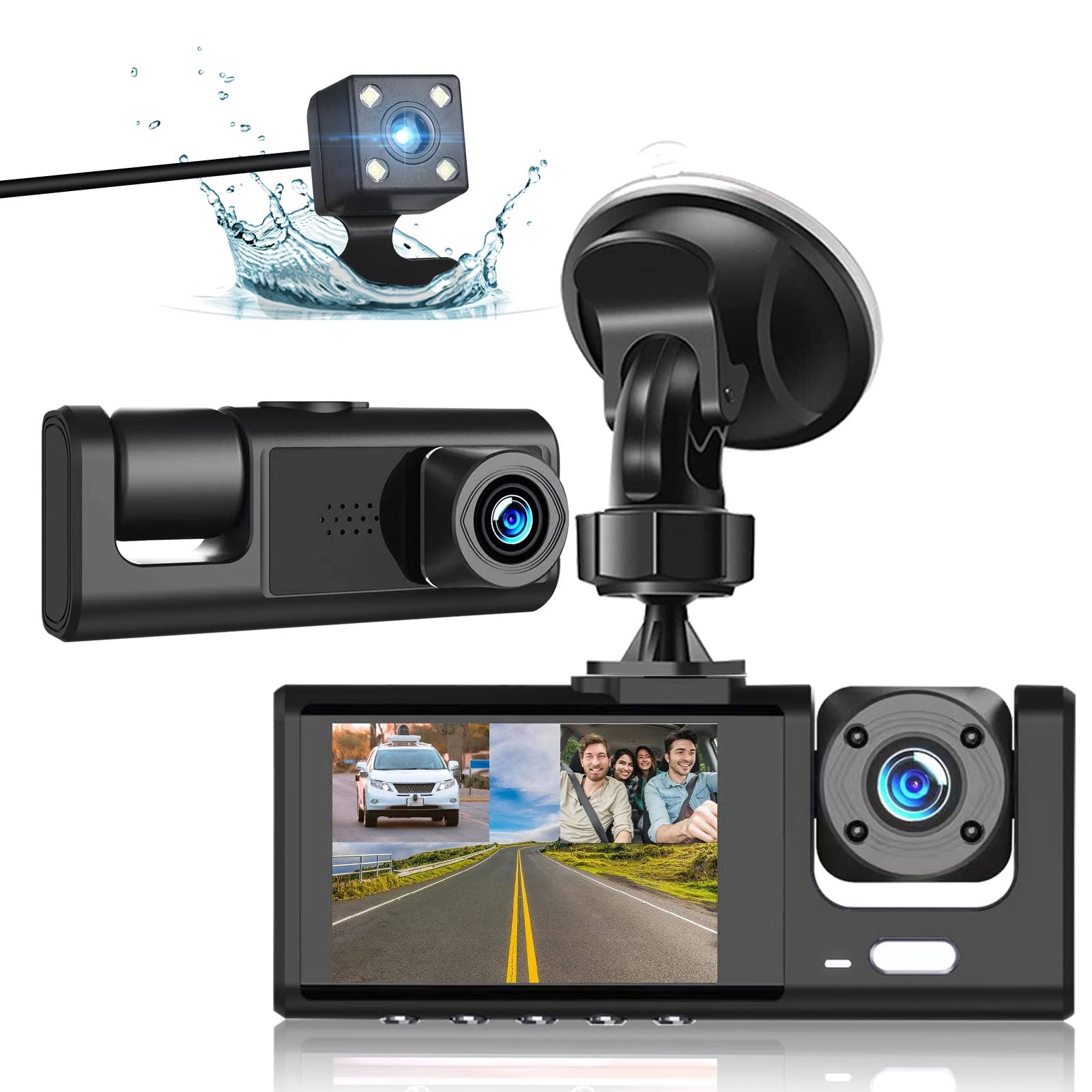 Dash Cam Front and Rear TSV 3 Channel Dual Dash Camera 1080p Car Camera DVR Backup Cam