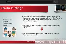 Abstrak latar belakang :stunting adalah suatu masalah gizi yang berdampak buruk terhadap kualitas hidup anak dalam mencapai titik tumbuh kembang yang optional sesuai potensi genetiknya. Keluarga Punya Peran Penting Cegah Stunting Universitas Padjadjaran