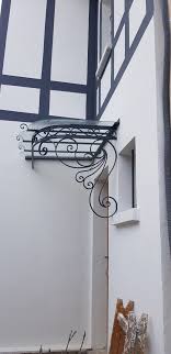 Marquise D Angle Decoration Facade Decoration Bois Fer Forge