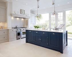 Blue Painted Kitchen In 2020 Blue Kitchen Island Blue Kitchen Cabinets Kitchen Design