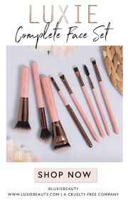 Luxie Complete Face Brush Set Rose Gold Face Brush Set Face Brush Moisturizer With Spf