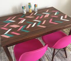 Ikea Ingo Table Makeover Stained In General Finishes Antique Walnut And Stenciled Perfect Craft Remodel Furniture Diy Upcycled Furniture Diy Furniture Diy