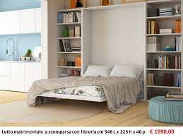 La camera da letto come un'area sempre più individuale. Letto Matrimoniale A Scomparsa Con Libreria Solo 1990 Euro