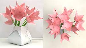 Flower Vase Decoration Ideas Paper Flowers Paper Flower Paper Craft Paper Craft Flowers Youtube Paper Flower Vase Flower Vase Diy Flower Vase Crafts