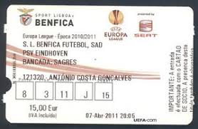 The official uefa online store features kits (jerseys), footballs, souvenirs, merch, and apparel from your favorite europa league teams! Ticket Sl Benfica Psv Eindhoven Euro League 2010 11 Ebay