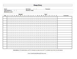 Printable Sleep Diary Adult