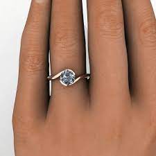 Amalie Bypass Solitaire Engagement Ring Setting Only Solitaire Engagement Ring Settings Solitaire Engagement Ring Modern Engagement Rings