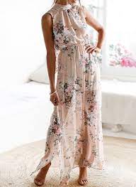 Fleurie Sans Manches Droite Maxi Decontractee Boheme Vacances Robes Tenue Mariage Chic Tenue Mariage Tendance Robe Invitee Mariage Ete