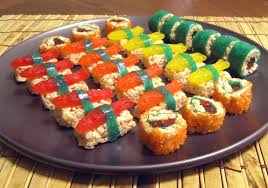 The Darien Peach Made It Myself Monday Candy Sushi Sushi De Bonbons Friandises Au Rice Krispies Riz A Sushis