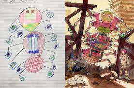 Dad makes anime drawings of his sons art. Creative Dad Continues Turning His Sons Doodles Into Awesome Anime Characters 9gag